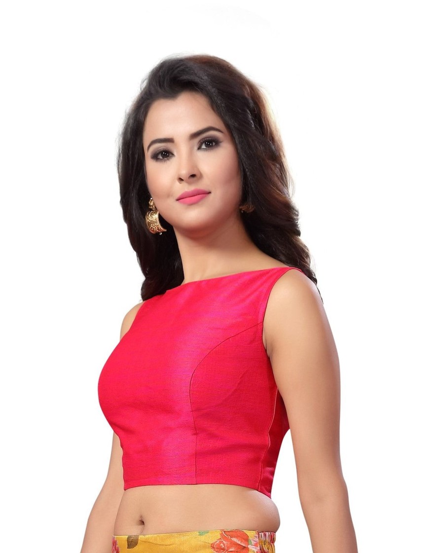 Women Shringaar | Women'S Polyester Sleeveless Saree Blouse. - Shringaar Pink