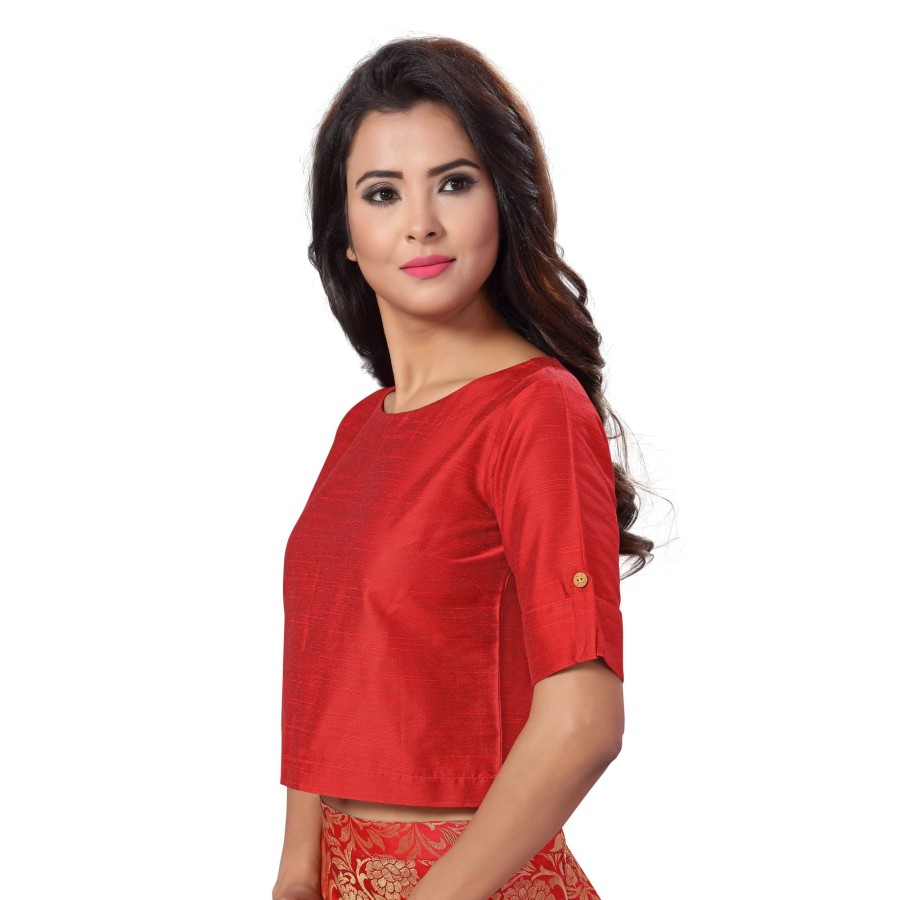 Women Shringaar | Women'S Cotton Half Sleeve Saree Blouse - Shringaar Maroon