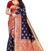 Women Varanga | Women'S Royal Color Banarasi Silk Saree With Blouse - Varanga Blue