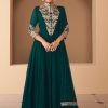 Women Monjolika | Women'S Dark Georgette Semi Stitched Embroidered Designer Suit - Monjolika Green