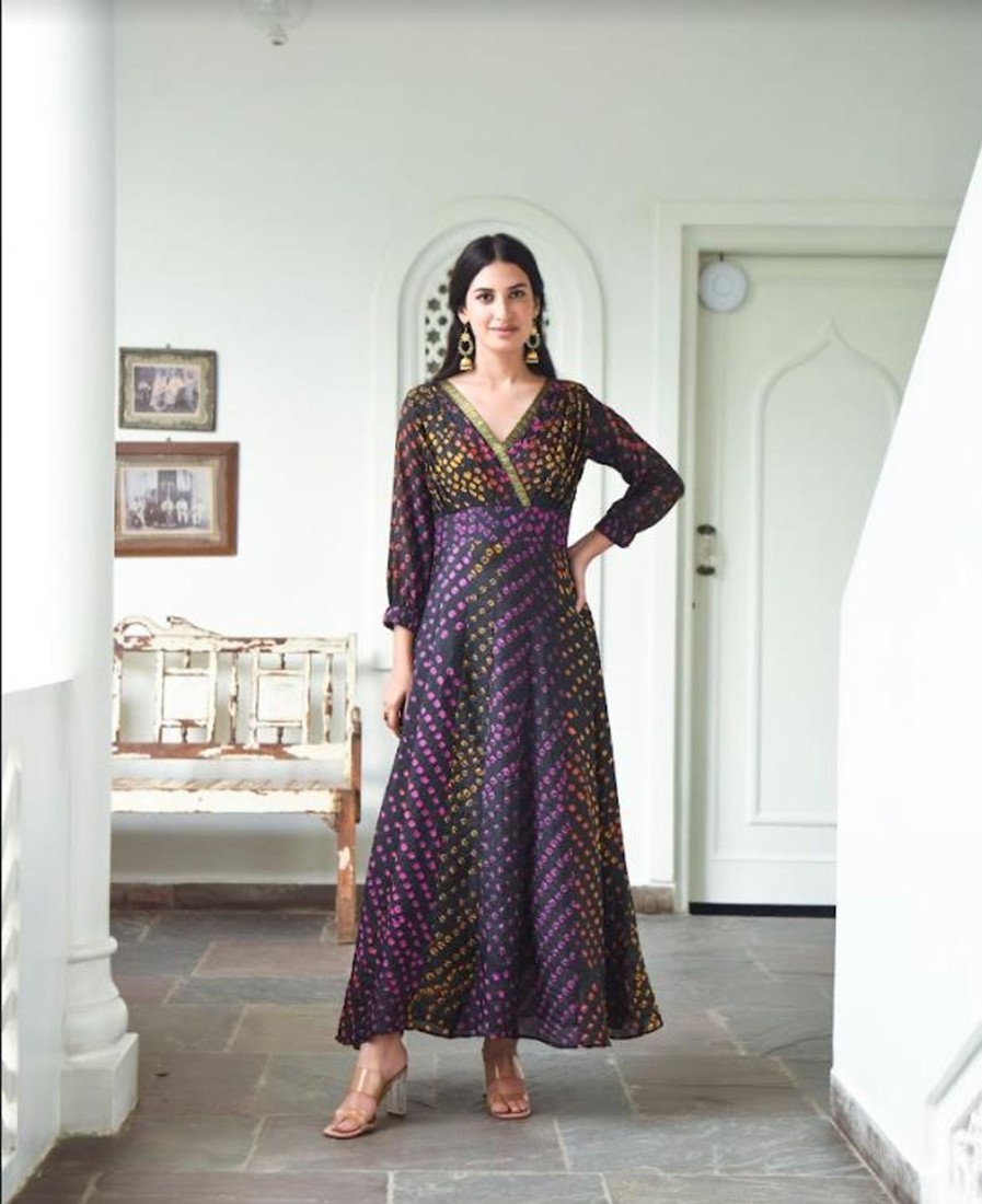 Women Final Clearance Sale | Women'S Bandhani Silk Dress (1Pc) - Final Clearance Sale