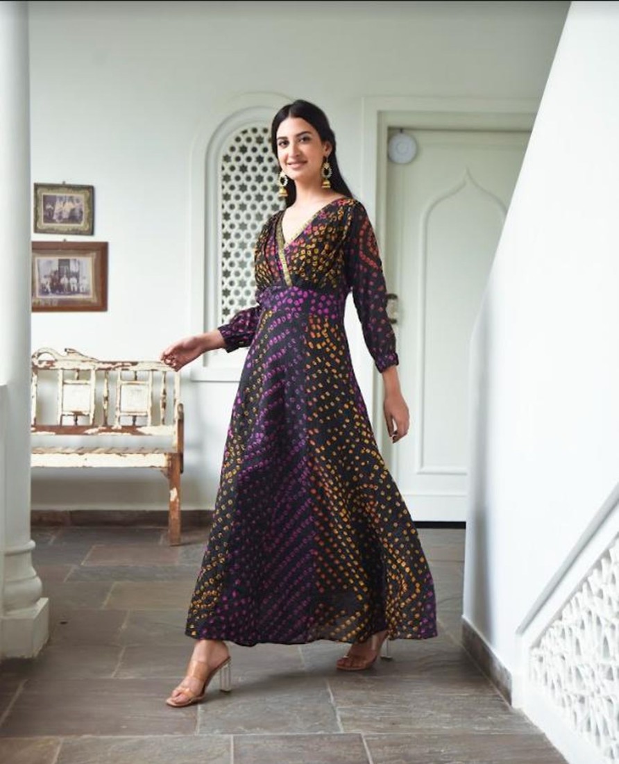 Women Final Clearance Sale | Women'S Bandhani Silk Dress (1Pc) - Final Clearance Sale