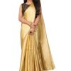 Women Vamika | Women'S Golden Satin Designer Saree - Vamika