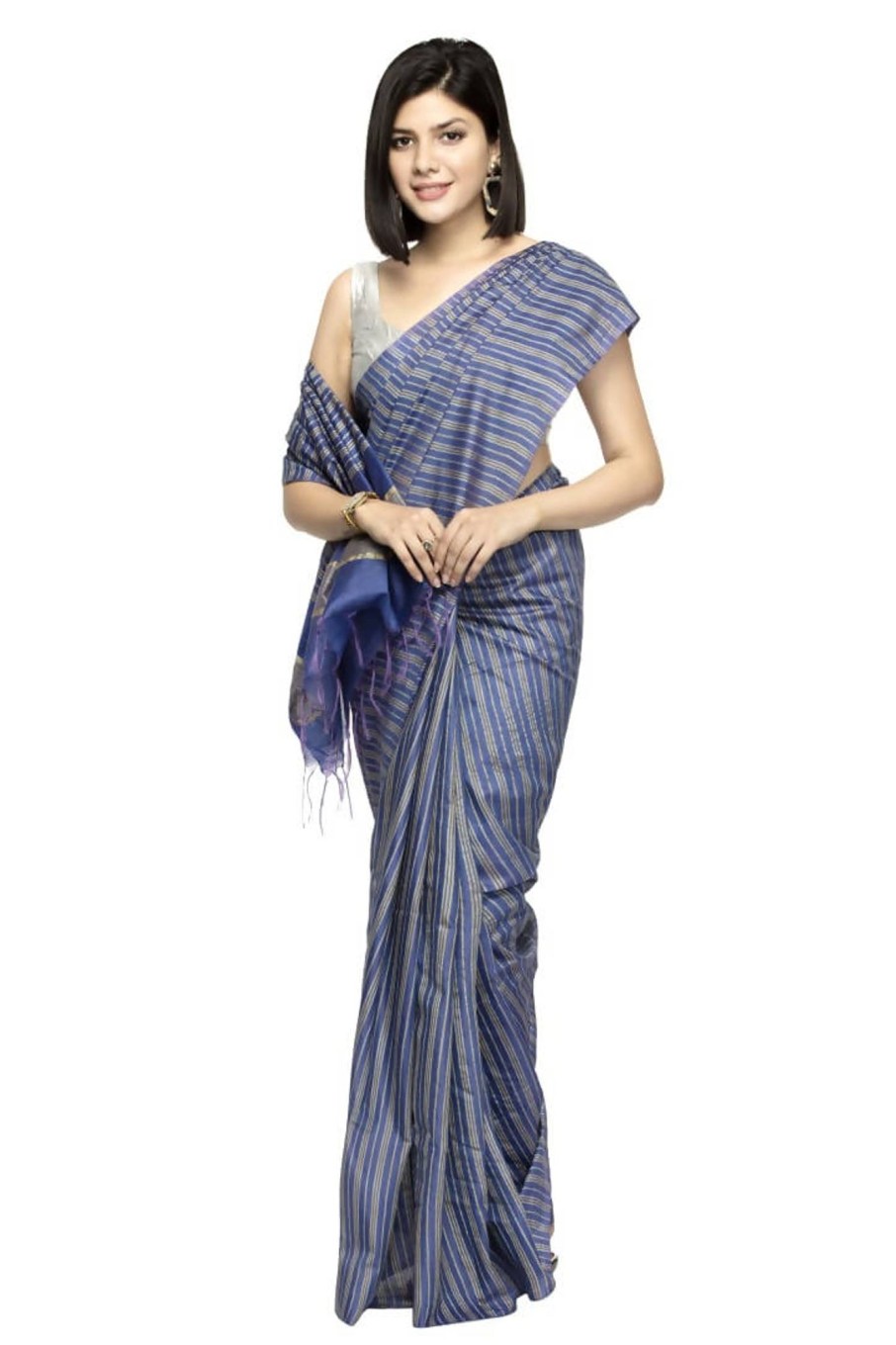 Women Moeza | Women'S Bhagalpuri Silk Sarees With Blouse Mfsaree_004 - Moeza Blue