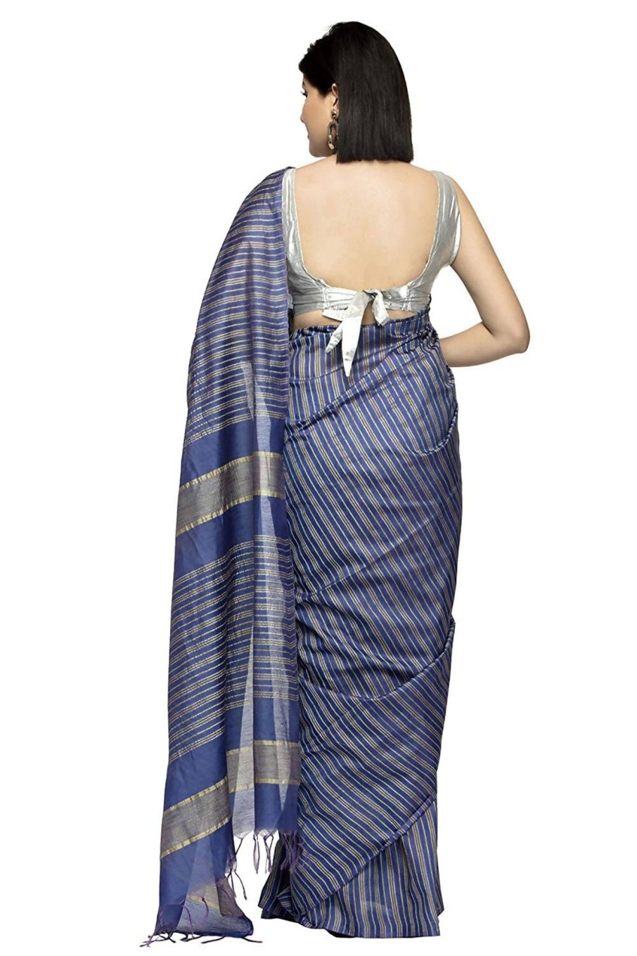 Women Moeza | Women'S Bhagalpuri Silk Sarees With Blouse Mfsaree_004 - Moeza Blue