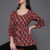 Women AKS | Women'S Floral Print Tunic - Aks Maroon