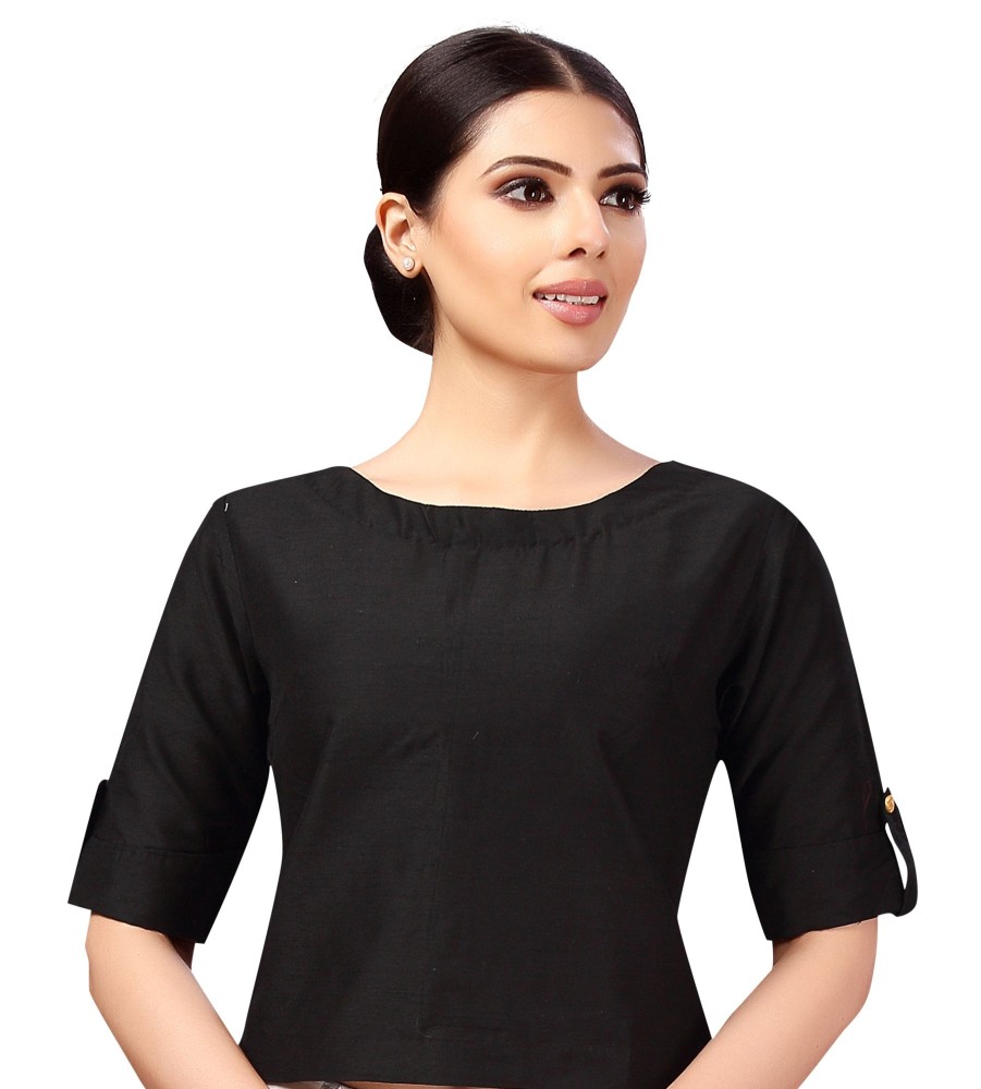 Women Shringaar | Women'S Cotton Half Sleeve Saree Blouse - Shringaar Black