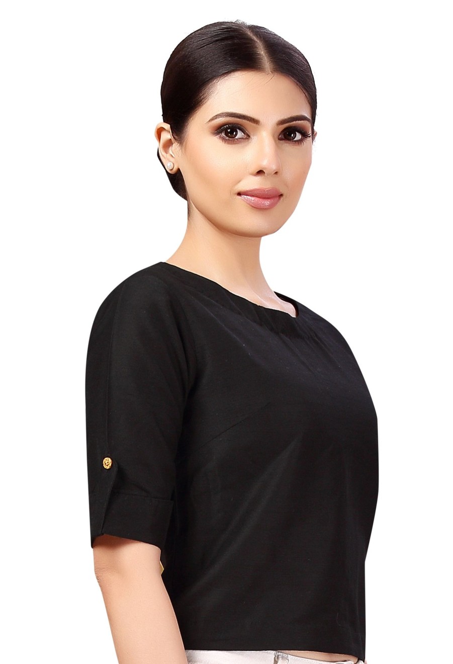 Women Shringaar | Women'S Cotton Half Sleeve Saree Blouse - Shringaar Black