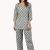 Women Divena | Women'S Grey Color Cotton Loungewear/Nightwear - Divena