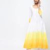 Women CHEERA | Women'S U0026 Yellow Flair Kurta Only With Double Dyed Omre - Cheera White