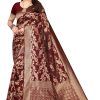 Women Varanga | Women'S Color Banarasi Silk Saree With Blouse - Varanga Red