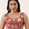 Women Royal Dwells | Women'S Red Toned Handmade Silk Blouse - Royal Dwells