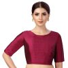 Women Shringaar | Women'S Polyester Plain Coloured Saree Blouse. - Shringaar Wine