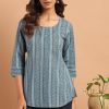 Women Janasya | Women'S Blue Cotton Tunic-Janasya